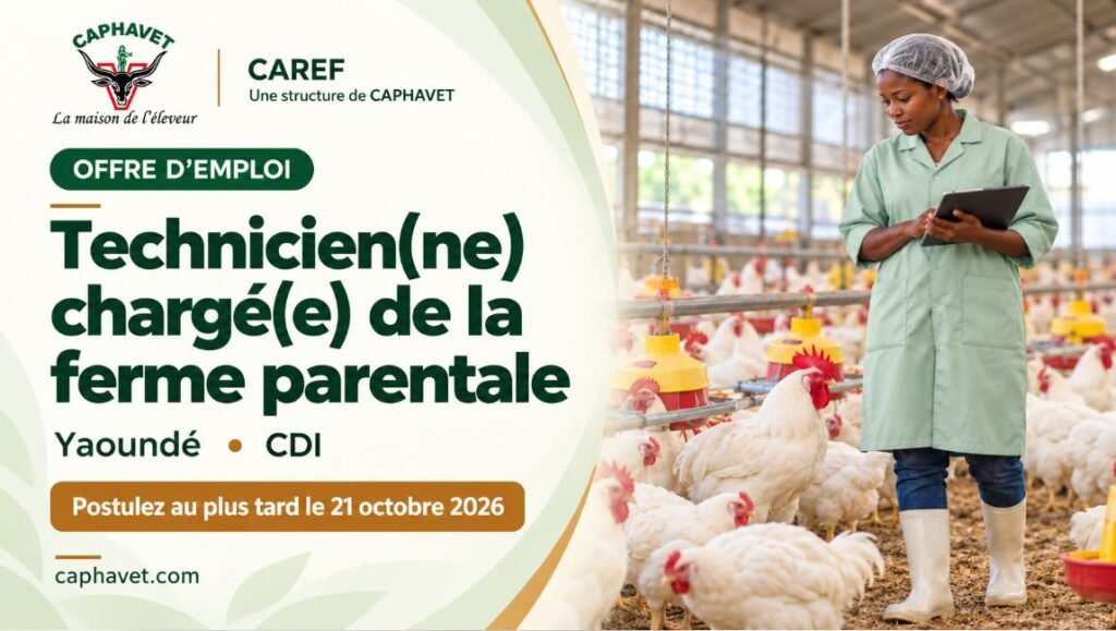 CAREF recrute un(e) technicien(ne) chargé(e) de la ferme parentale à Yaoundé
